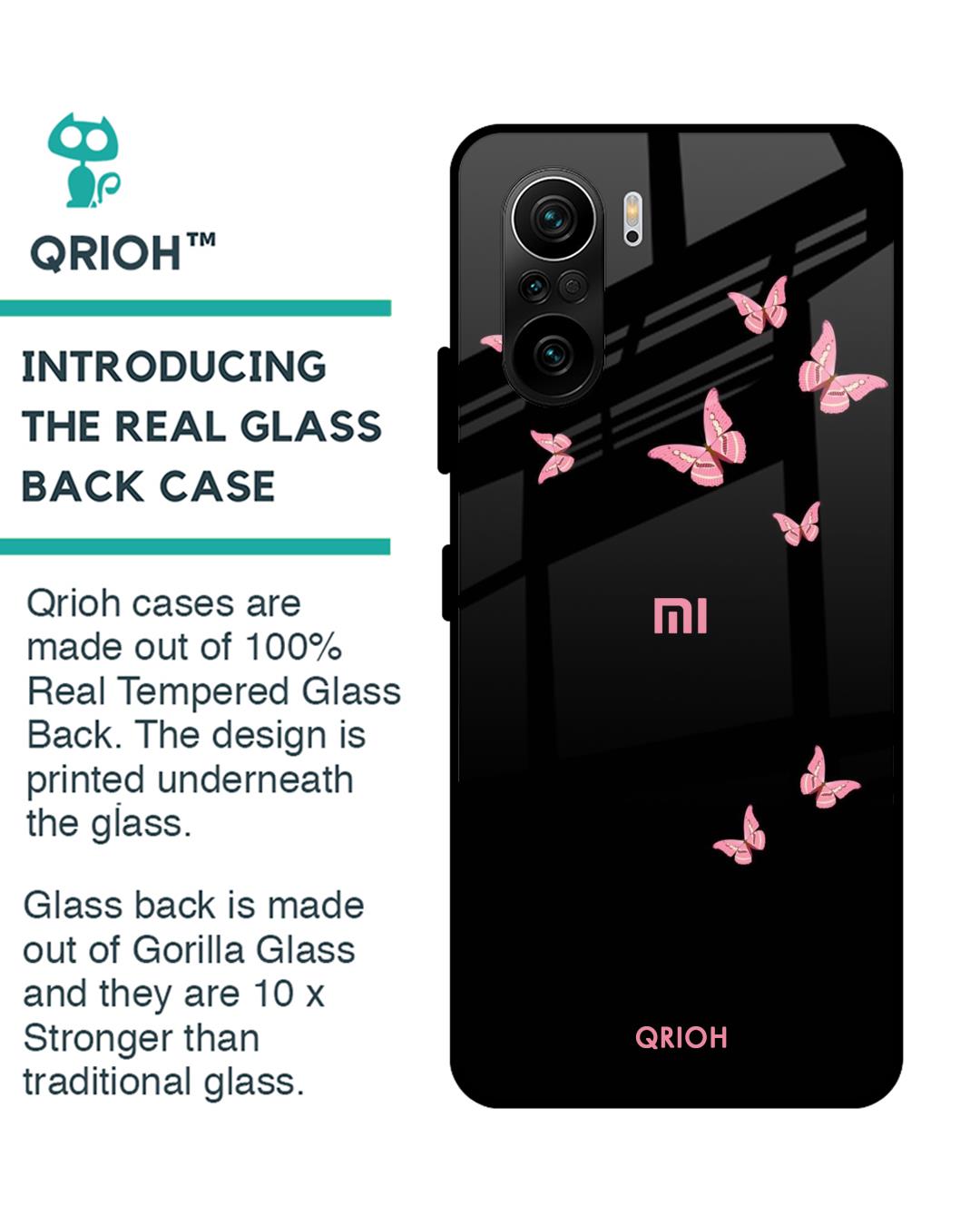 Shop Butterfly Printed Premium Glass Cover For Mi 11X Pro (Impact Resistant, Matte Finish)-Back