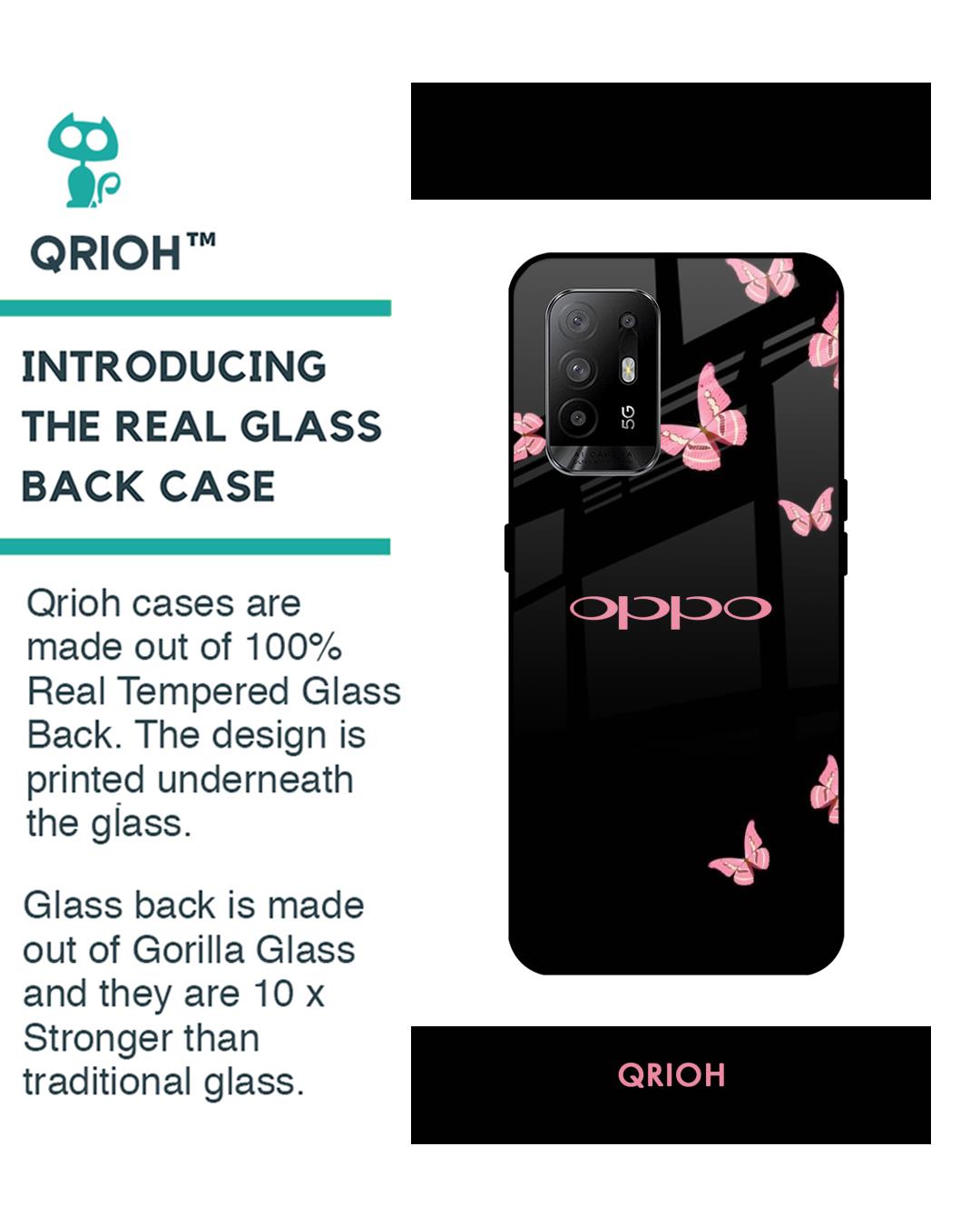 Shop Butterfly Printed Premium Glass Cover For Oppo F19 Pro Plus (Impact Resistant, Matte Finish)-Back