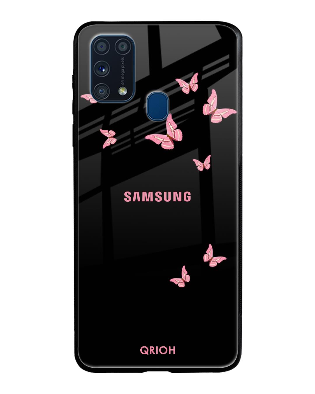 Shop Butterfly Printed Premium Glass Cover For Samsung Galaxy M31 Prime(Impact Resistant, Matte Finish)-Back