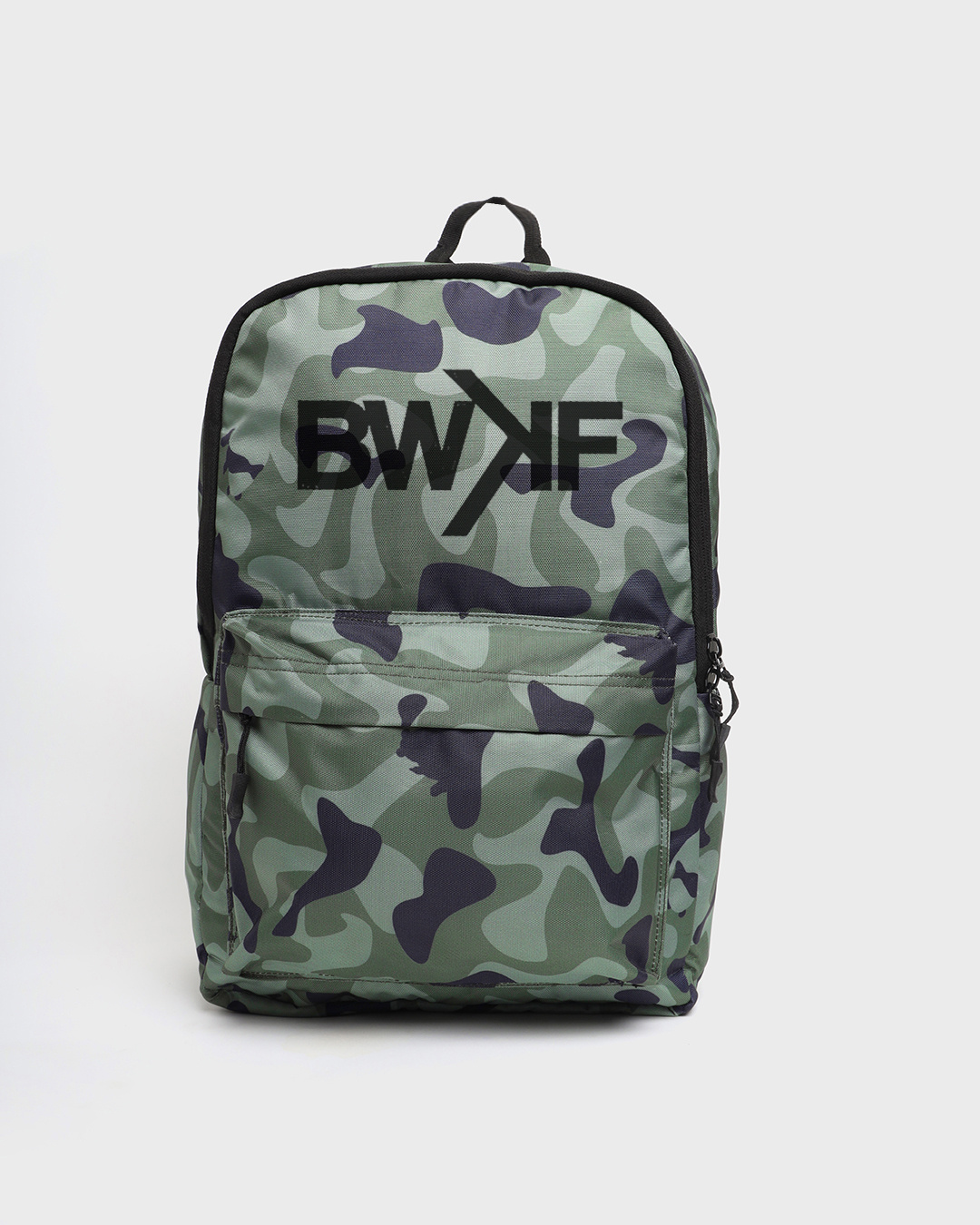 Shop BWKF Green-Black Camo Printed Laptop Bag-Back