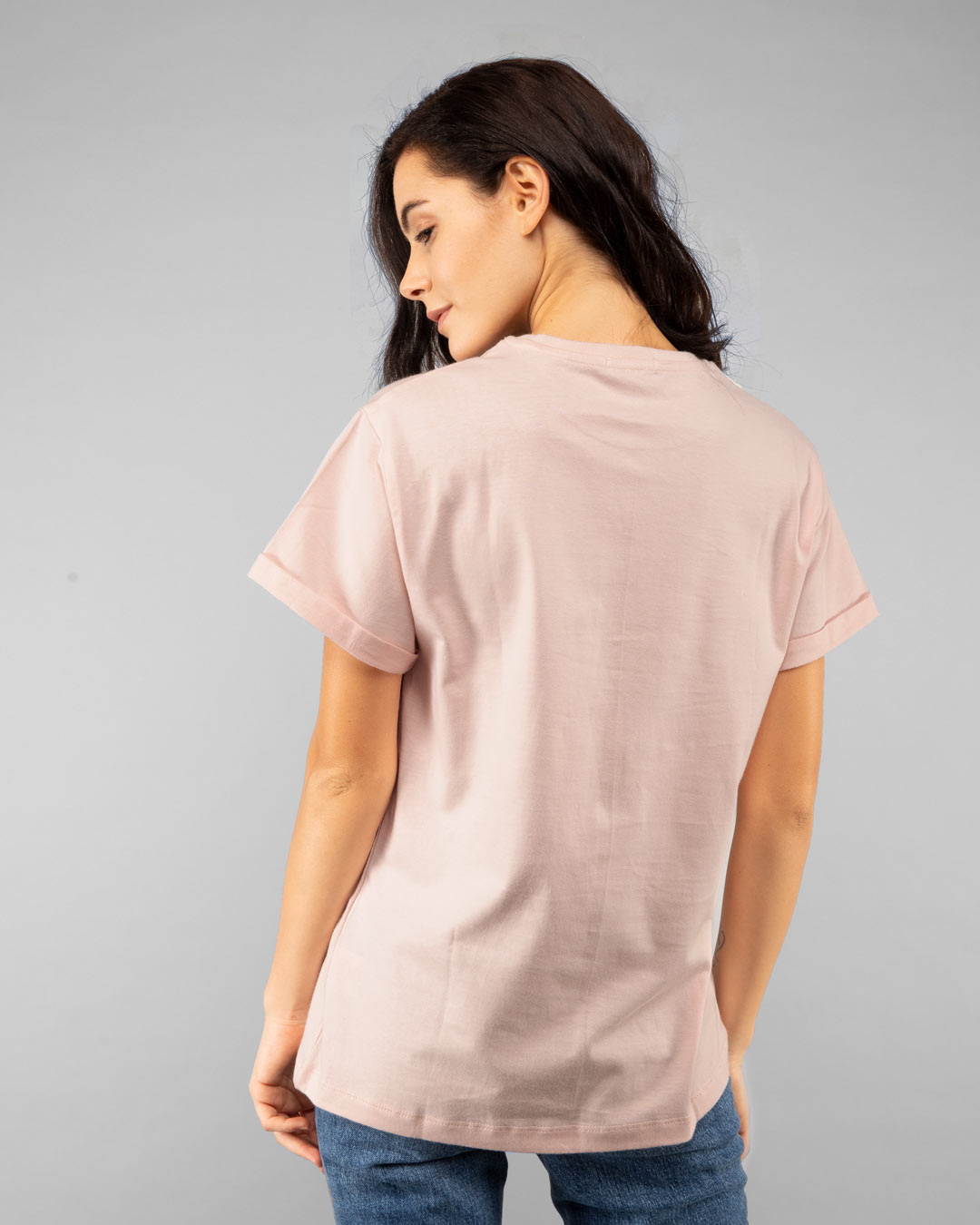 Shop Camera Mickey Boyfriend T-Shirt (DL) Baby Pink-Back