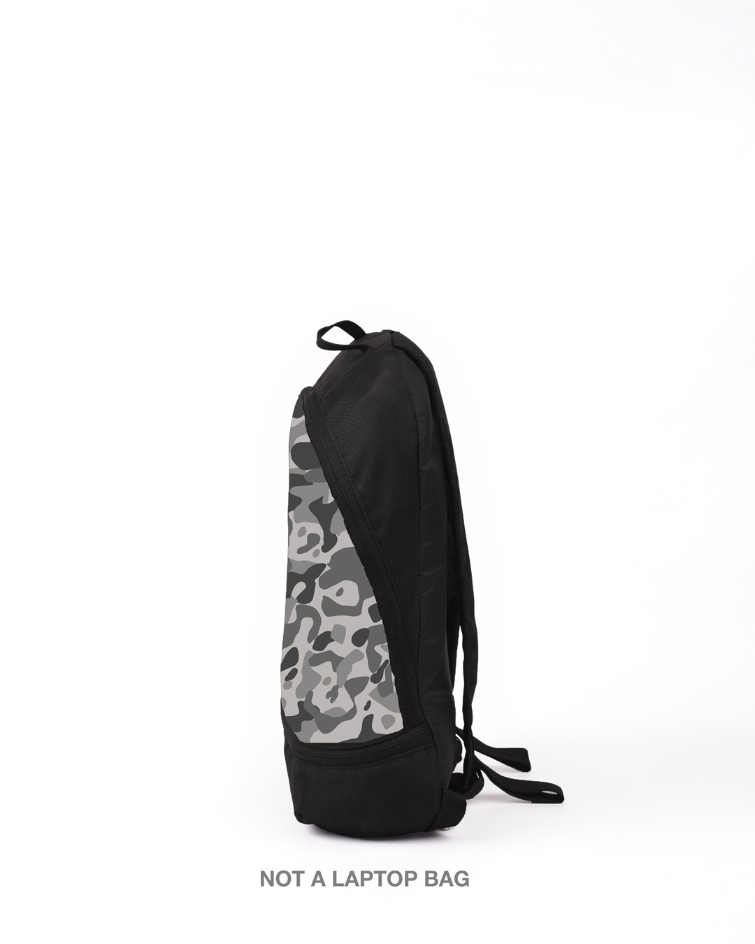 Shop Camo Canvas Printed Small Backpack Black-Back