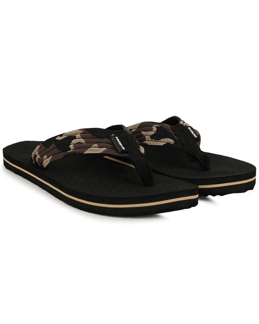 Buy Campus Men's Black Camouflage Printed Flip Flops Online in India at ...