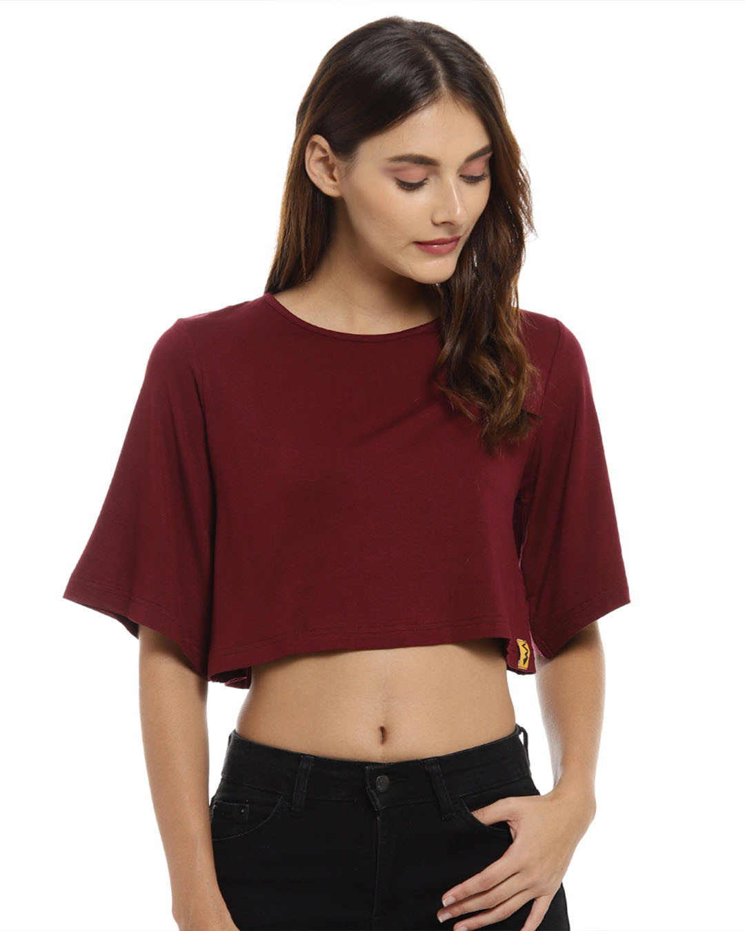 women in crop top