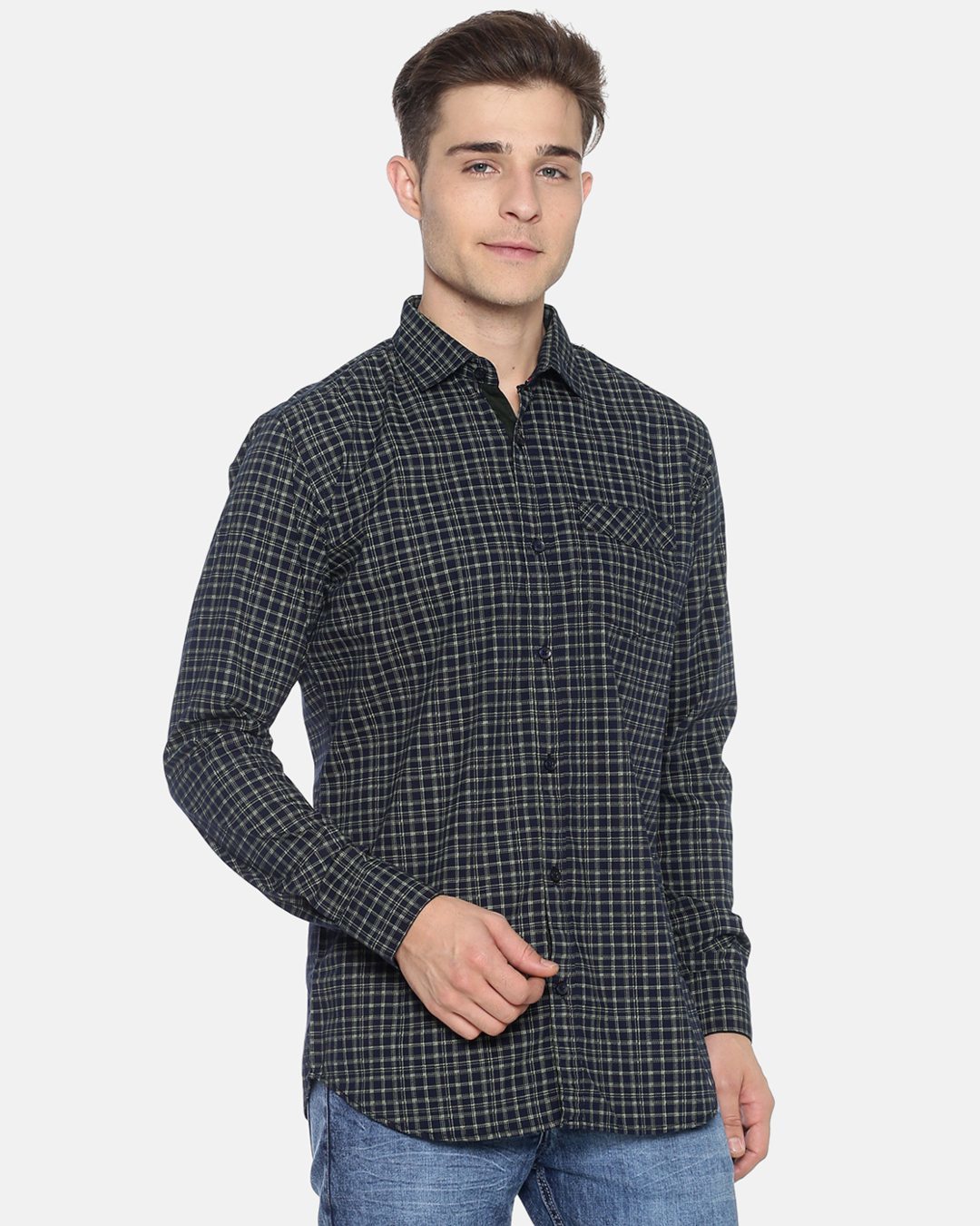 Shop Men's Black Checks Stylish Casual Shirt-Back