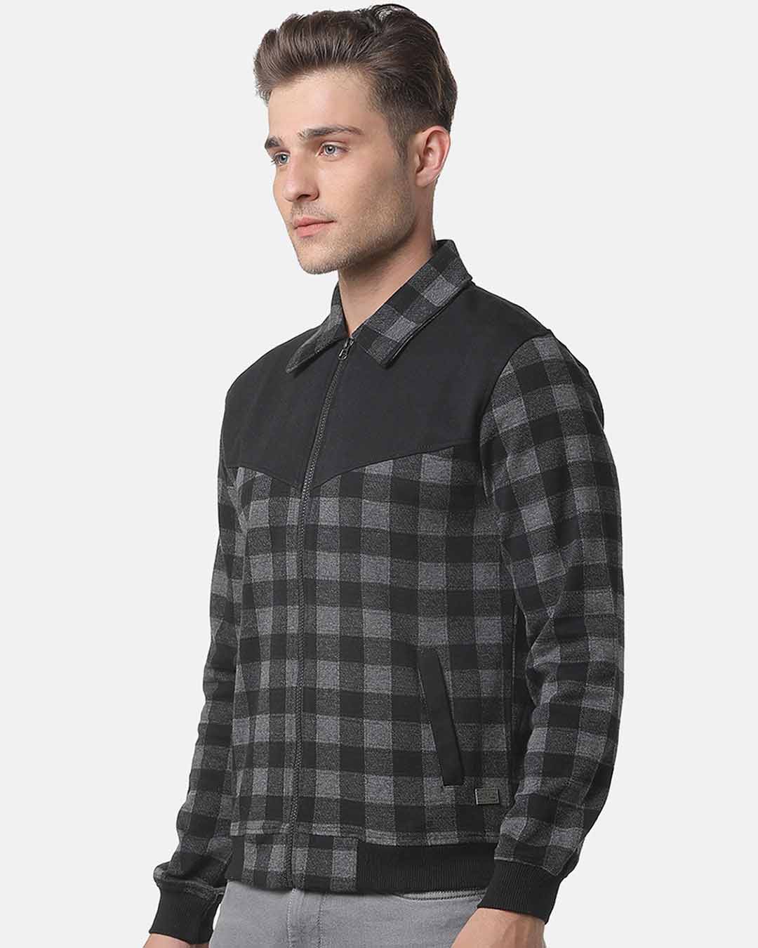 Shop Men Checks Stylish Casual Jacket-Back