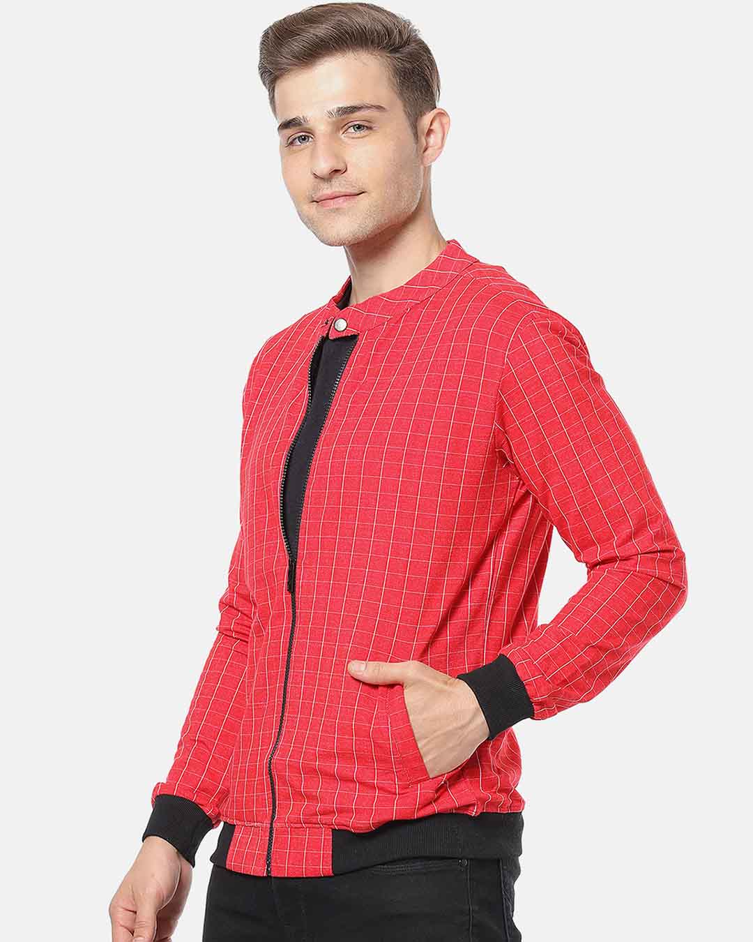 Shop Men Full Sleeve Checks Stylish Casual Jacket-Back