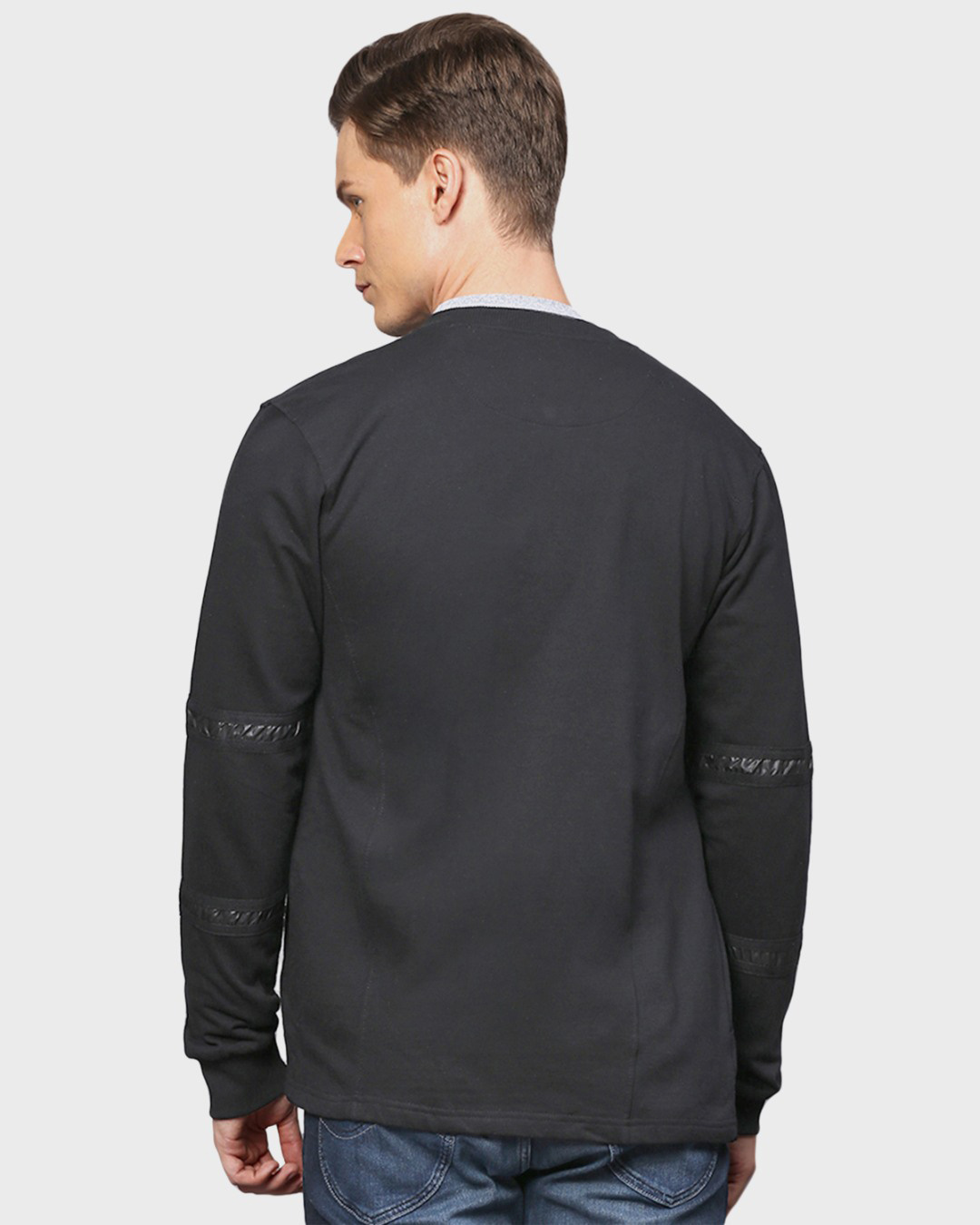 Shop Men's Black Full Sleeve Stylish Lightweight Casual Jacket-Back