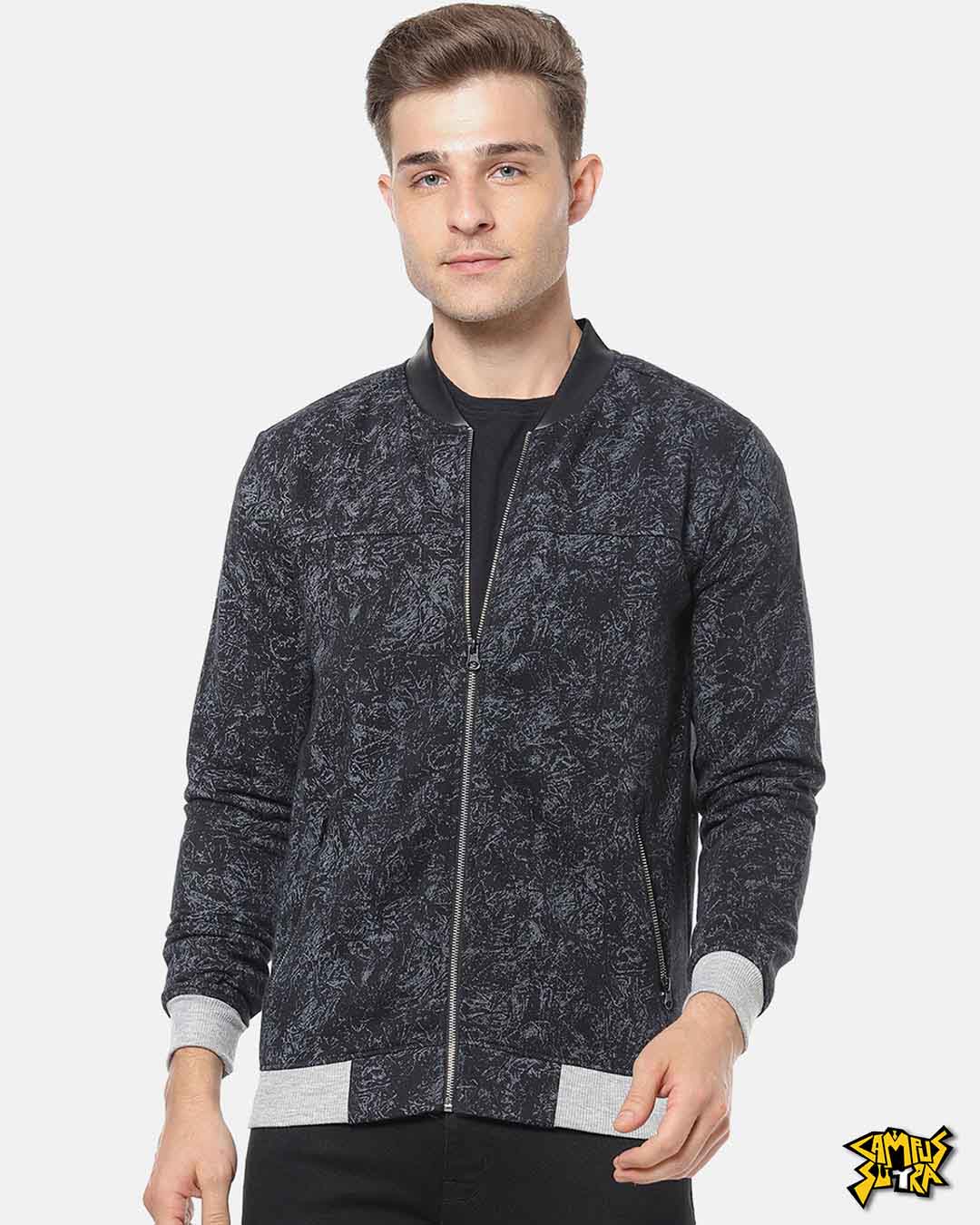 Campus Sutra Men Graphic Design Stylish Casual Jacket