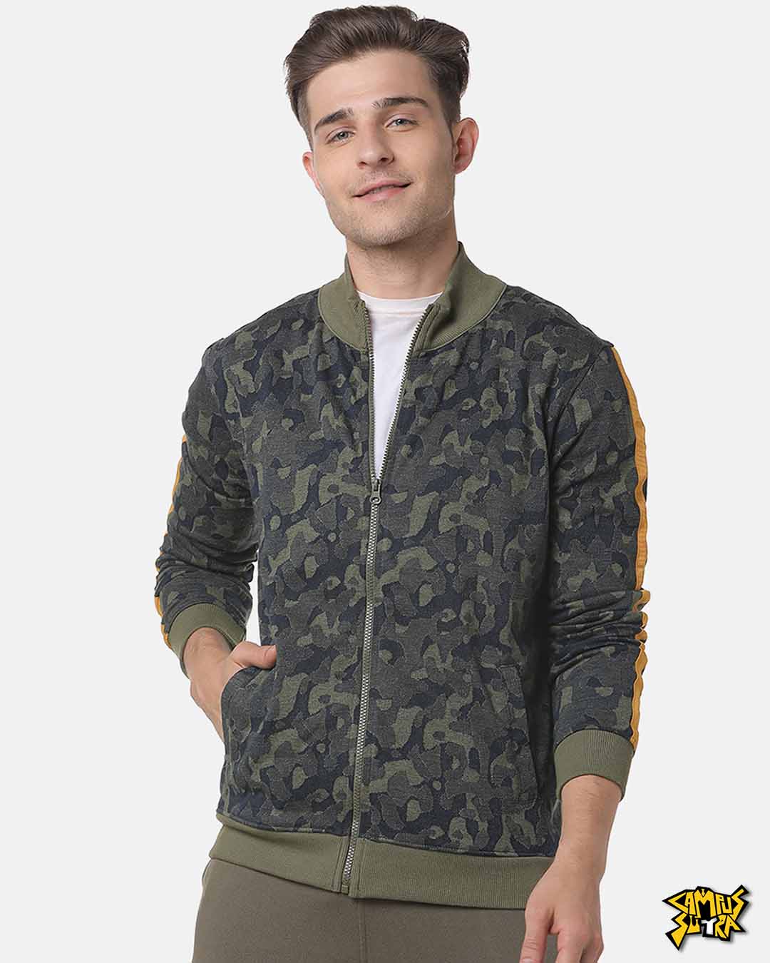 Campus Sutra Men Graphic Stylish Casual Jacket