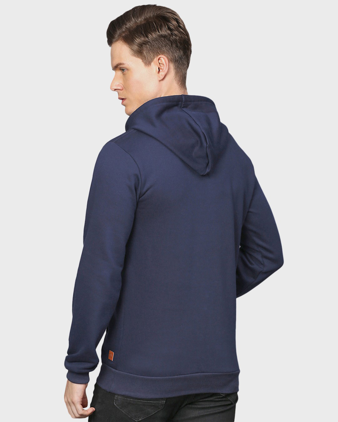 Shop Men's Blue Typography Full Sleeve Stylish Casual Hooded Sweatshirt-Back