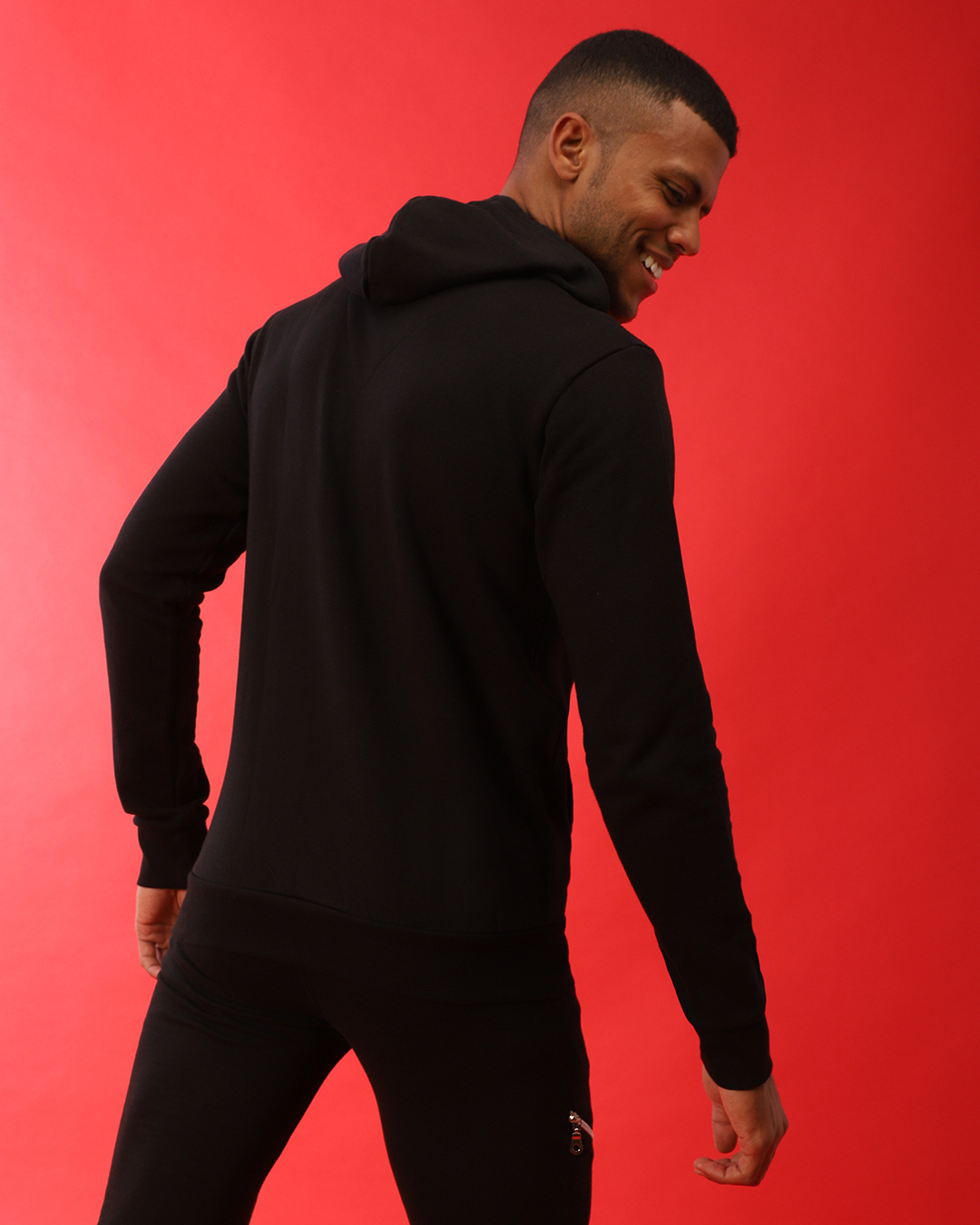 Shop Men's Black Typography Regular Fit Sweatshirt-Back