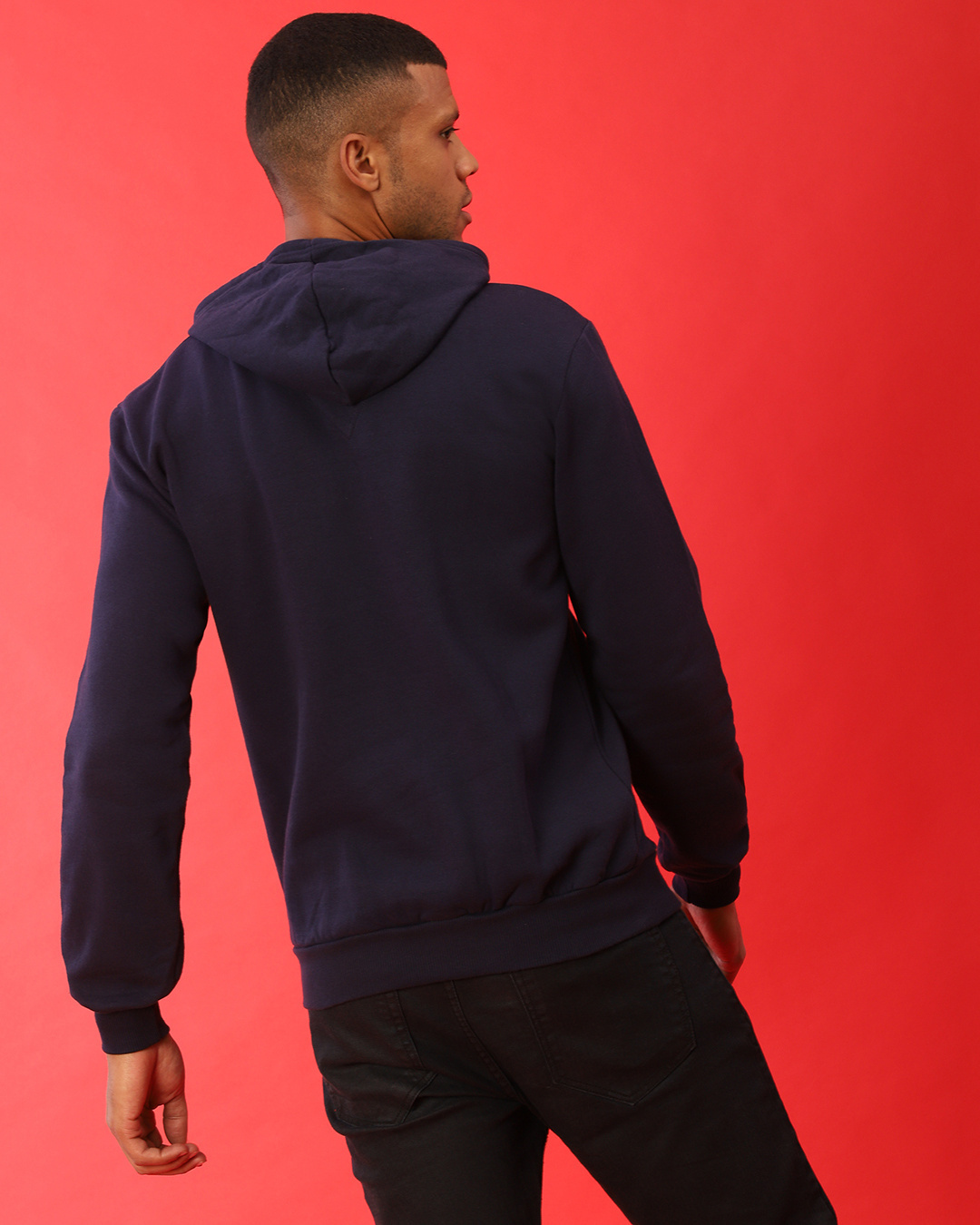 Shop Men's Blue Typography Regular Fit Sweatshirt-Back