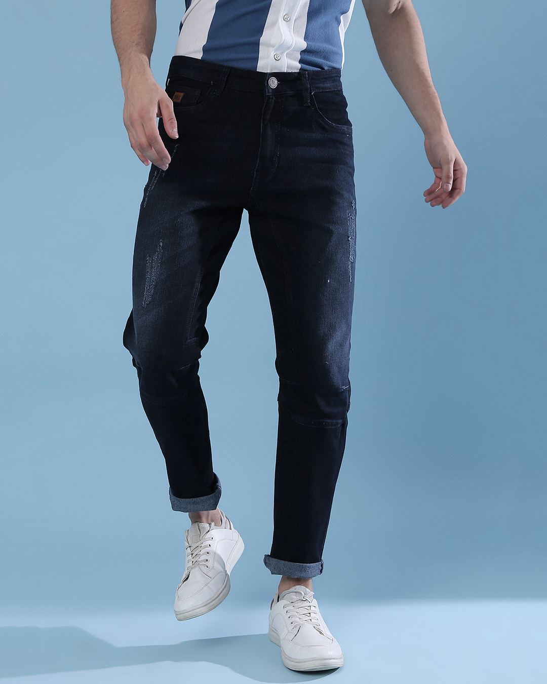 Buy Campus Sutra Men's Blue Regular Fit Jeans Online at Bewakoof