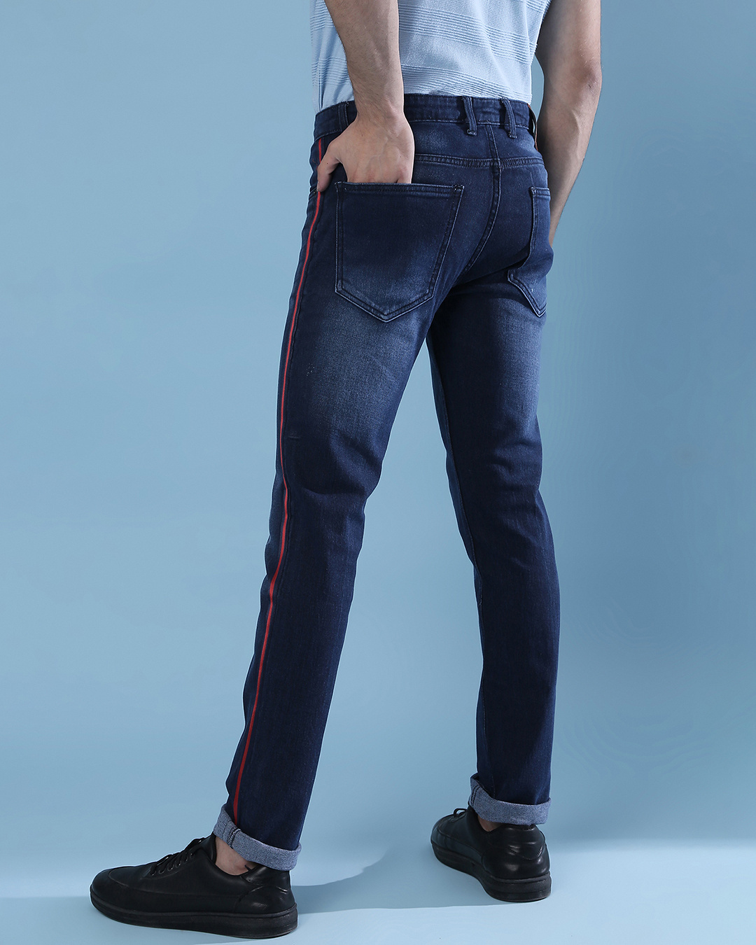 Shop Men's Blue Regular Fit Jeans-Back