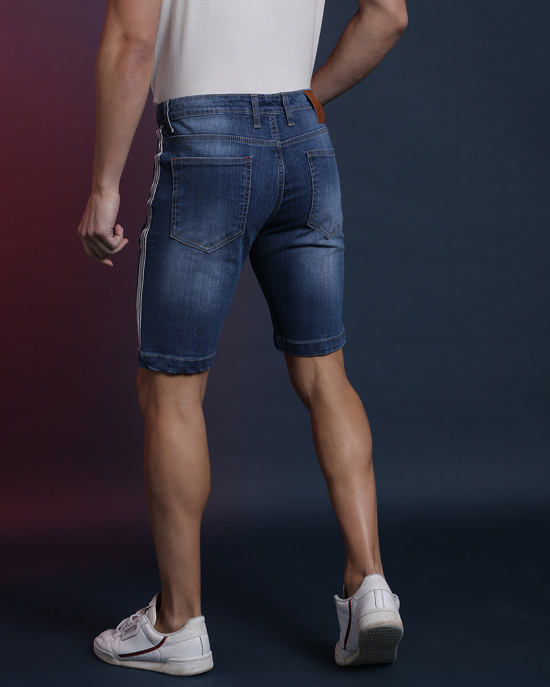 Shop Men's Blue Slim Fit Shorts-Back