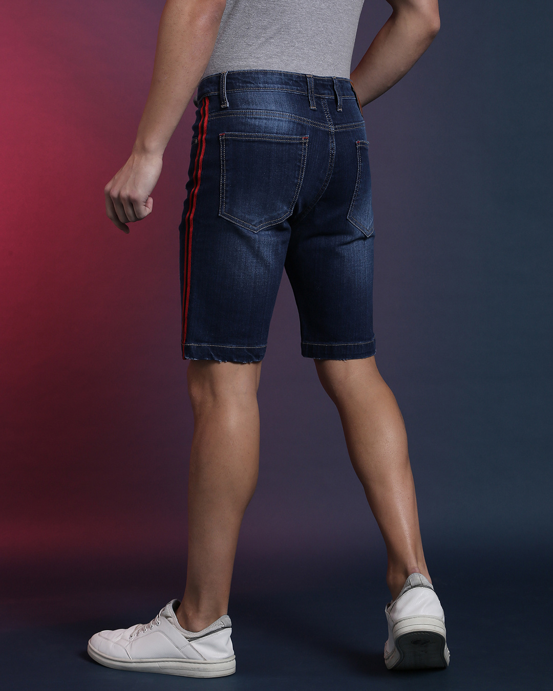 Shop Men's Blue Slim Fit Shorts-Back