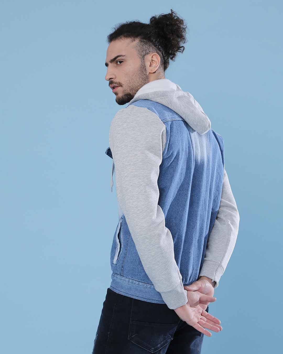 Shop Men's Blue Regular Fit Jacket-Back