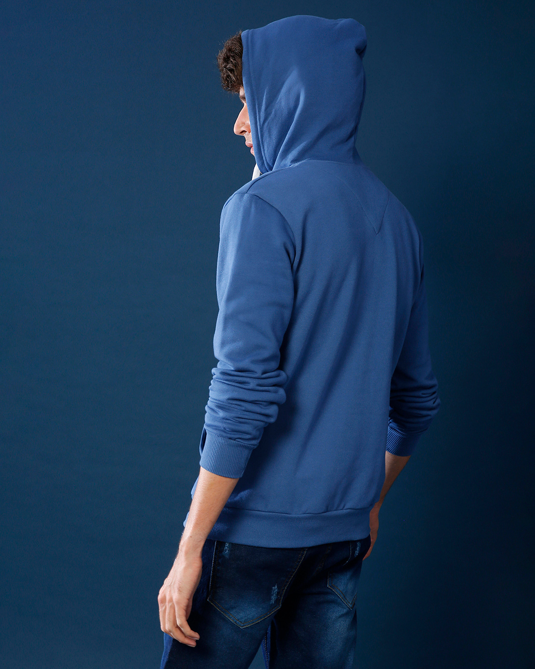 Shop Men's Blue Regular Fit Sweatshirt-Back