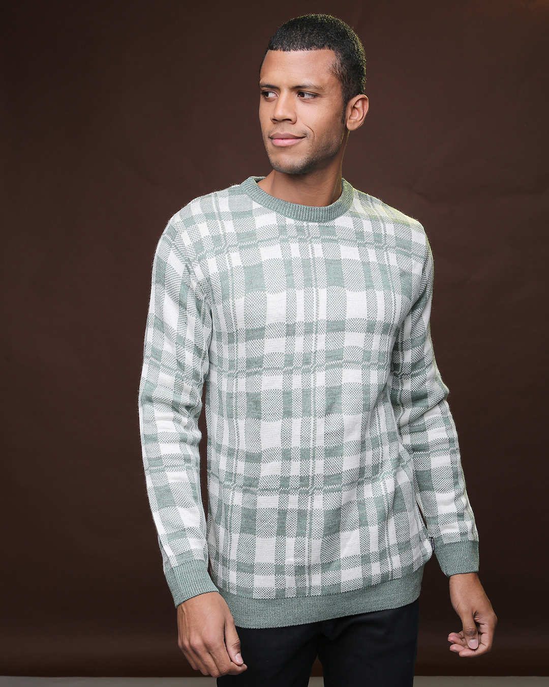 Checkered hot sale sweater mens