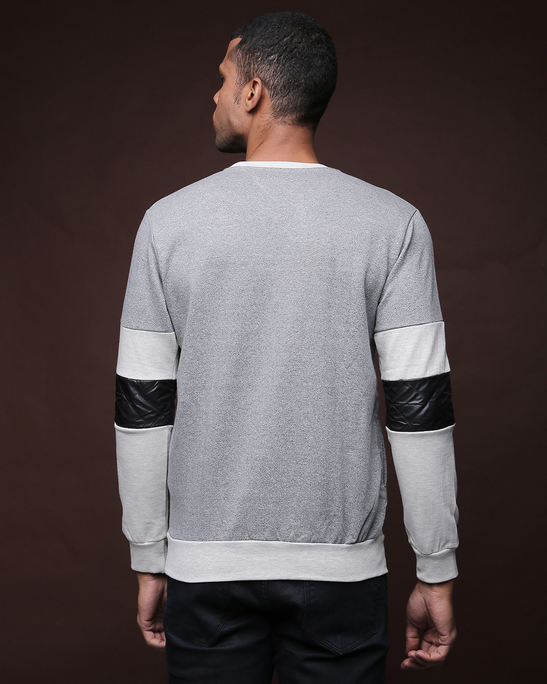 Shop Men's Multicolor Color Block Regular Fit Sweatshirt-Back