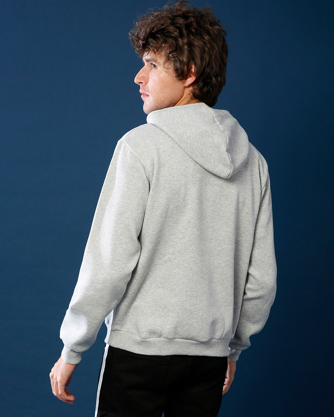 Shop Men's Grey Printed Regular Fit Sweatshirt-Back