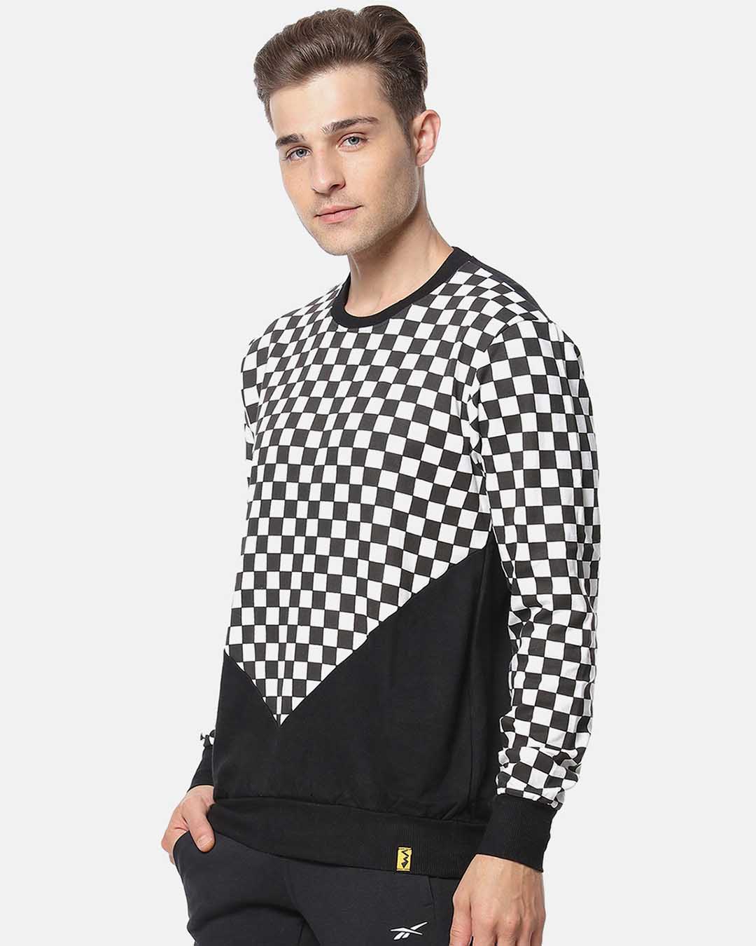 Shop Full Sleeve Checks Men Stylish Casual Sweatshirt-Back