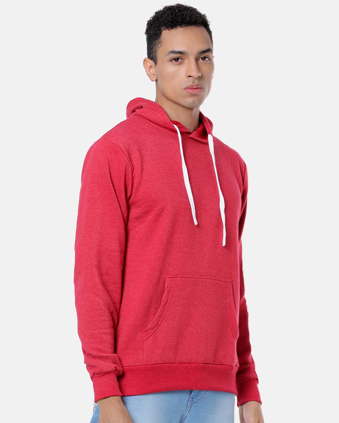Shop Men Stylish Solid Casual Hooded Sweatshirt-Back