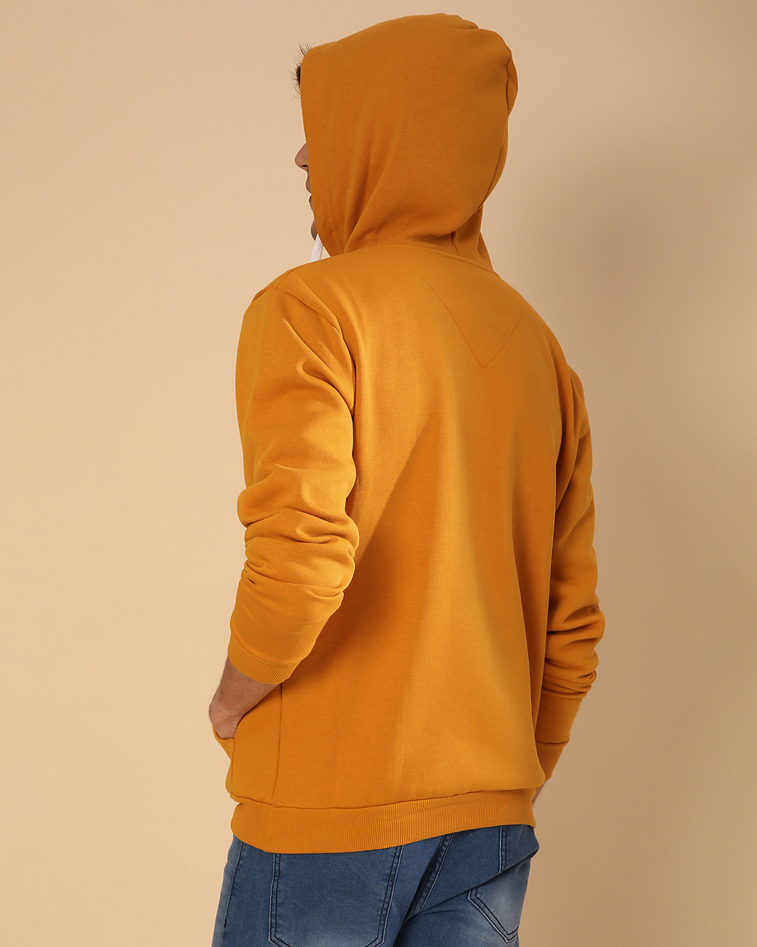 Shop Men's Yellow Regular Fit Sweatshirt-Back