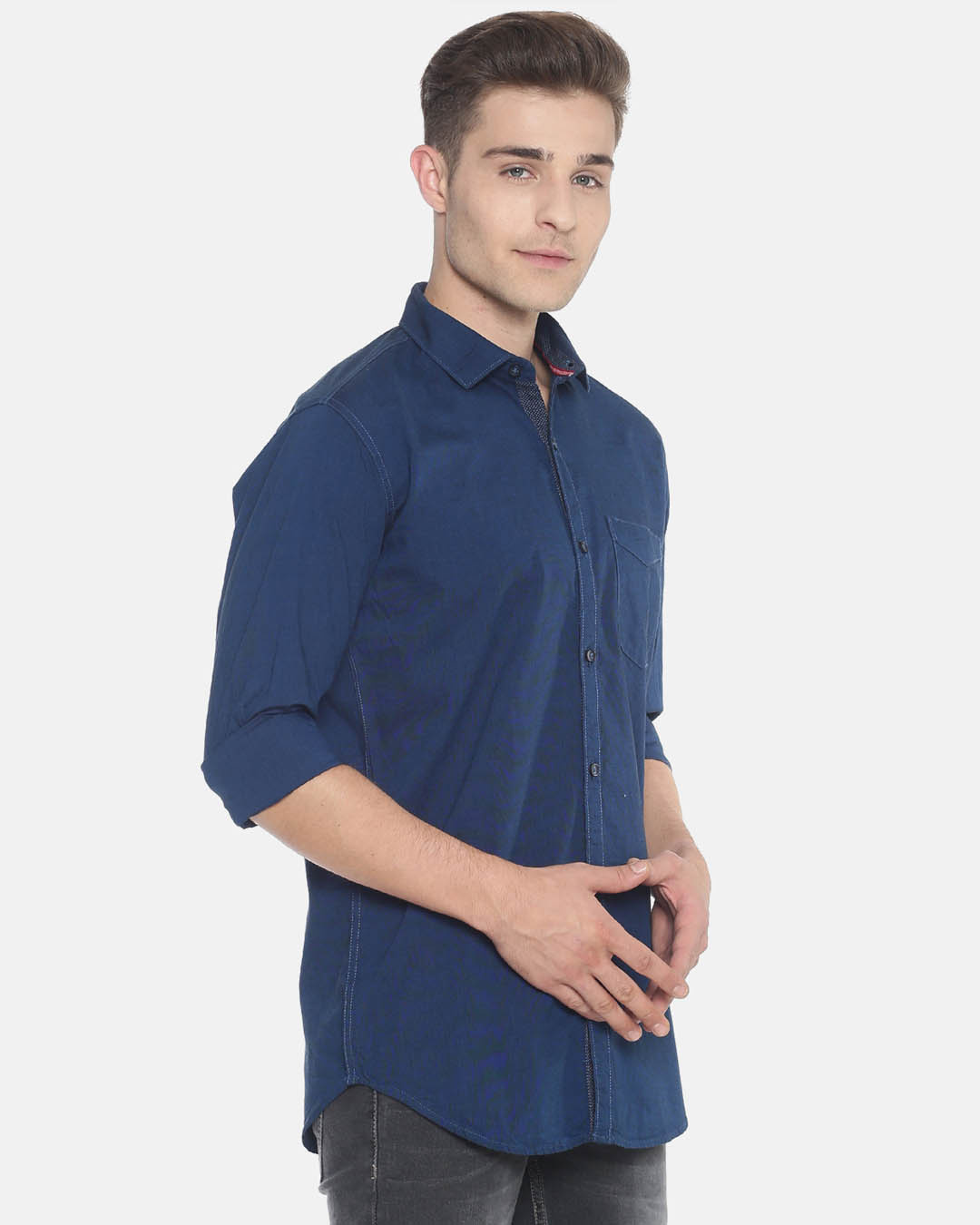 Shop Men's Solid Full Sleeve Stylish Casual Shirt-Back
