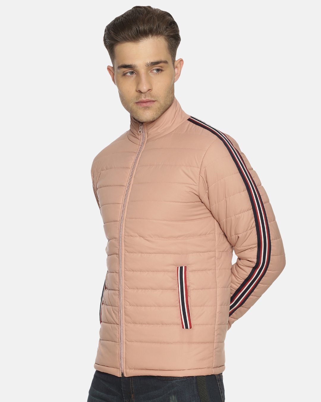 Shop Men Solid Stylish Casual & Bomber Jacket-Back