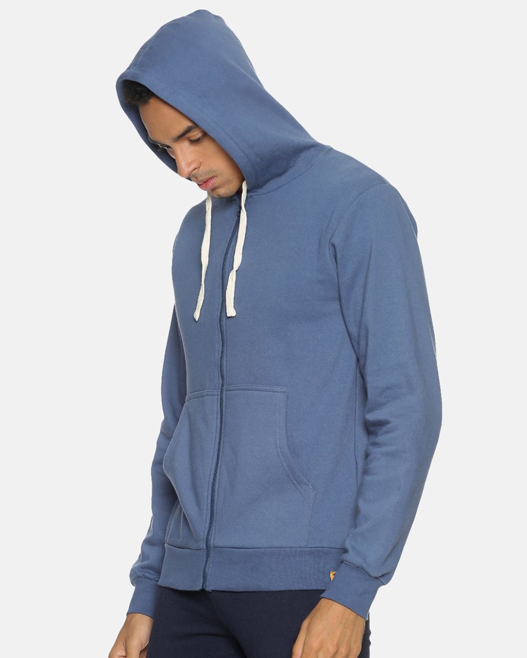 Shop Men's Blue Stylish Full Sleeve Hooded Sweatshirt-Back