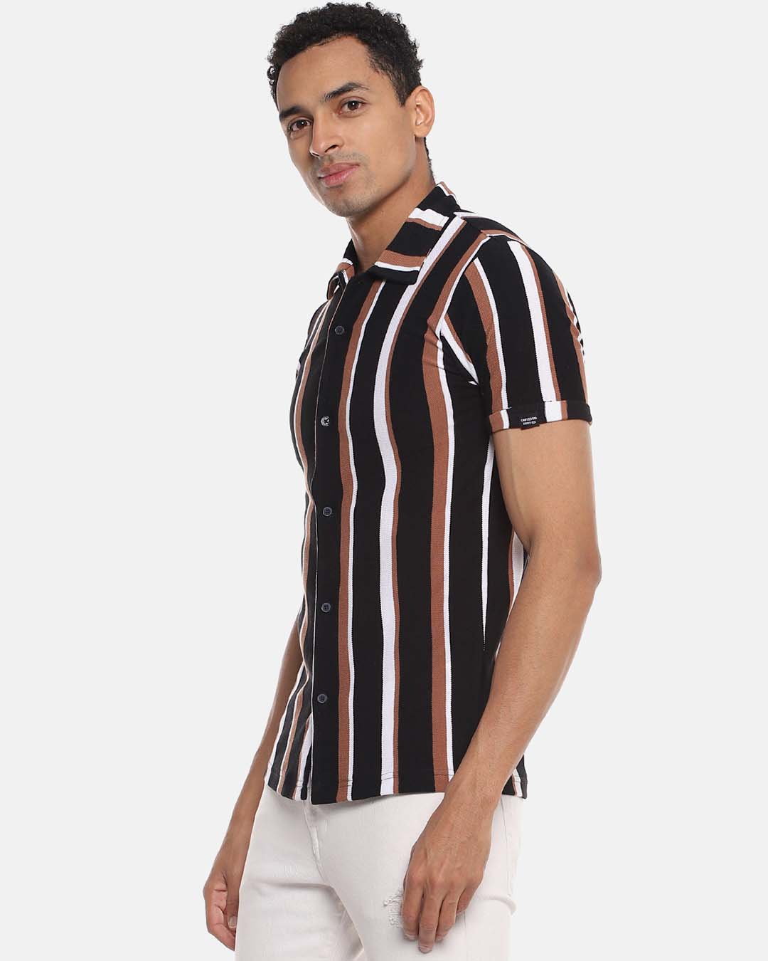 Shop Men Striped Stylish Half Sleeve Casual Shirts-Back