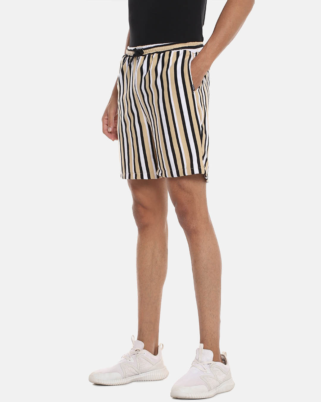 Shop Men's Striped Stylish Sports & Evening Shorts-Back