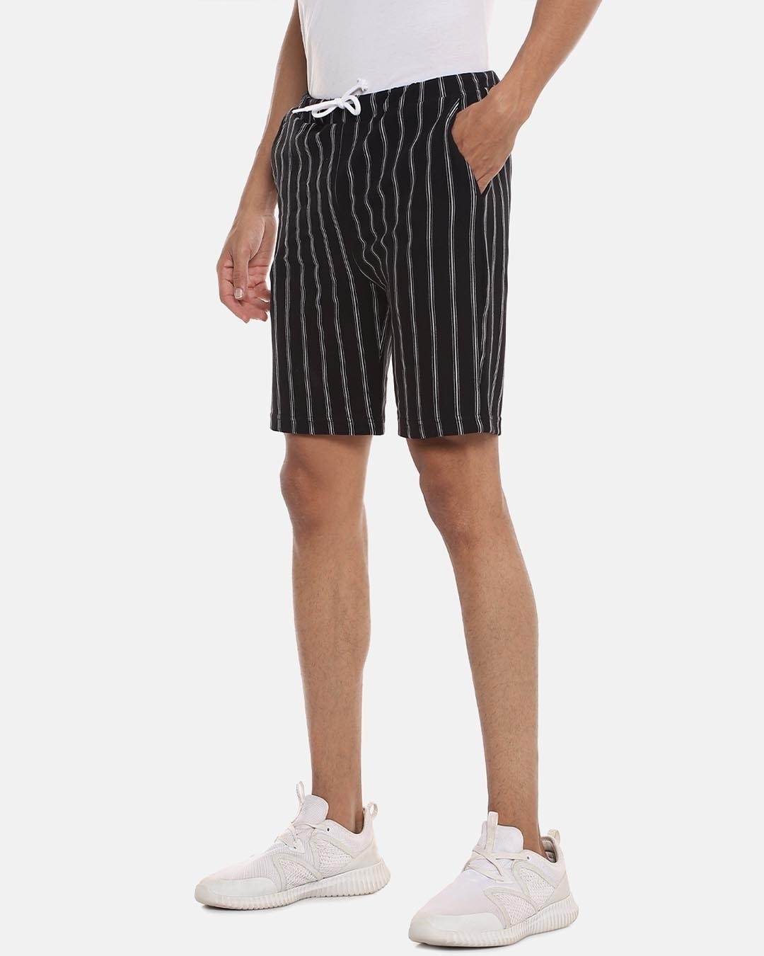 Shop Men Striped Stylish Sports & Evening Shorts-Back