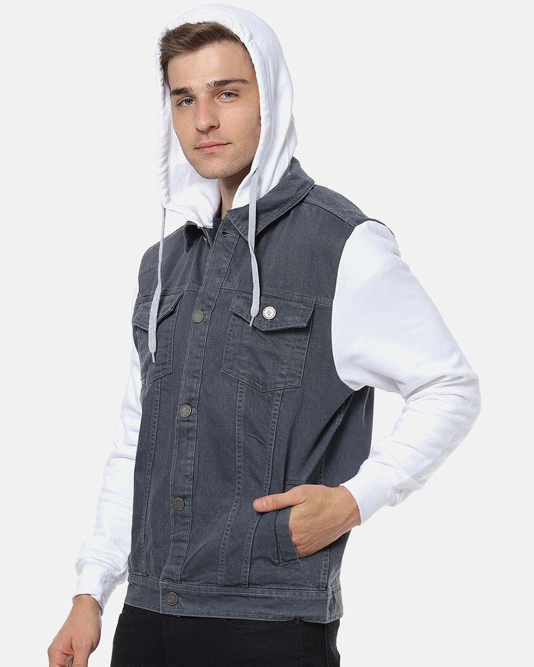 Shop Men Stylish Casual Denim Jacket-Back