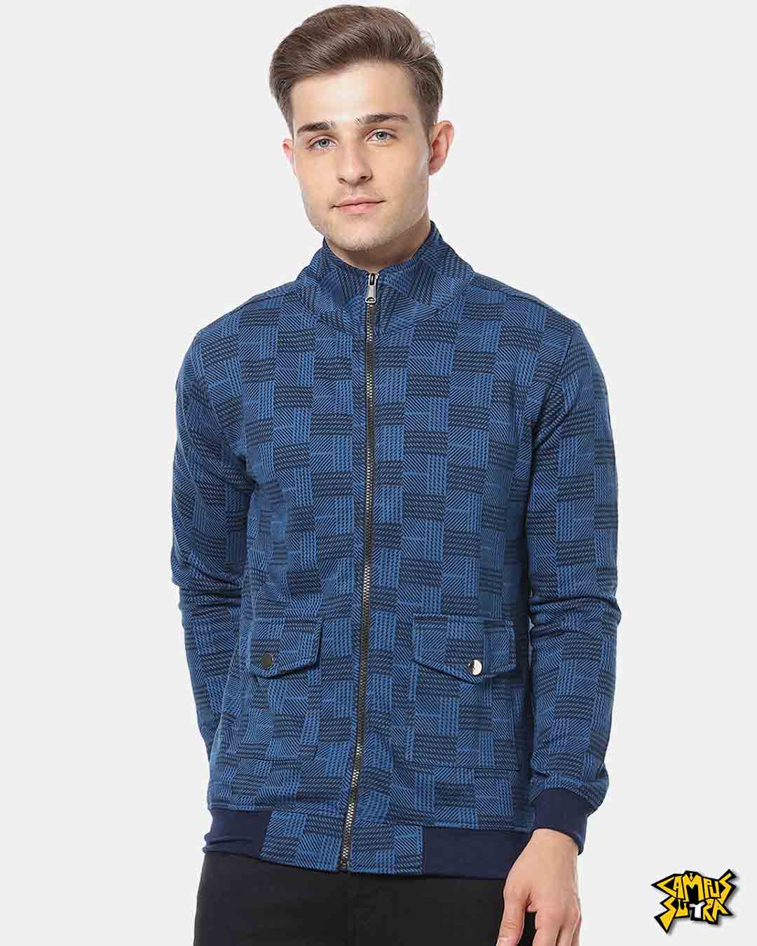 Buy Campus Sutra Men Stylish Checks Casual Jacket for Men blue Online ...