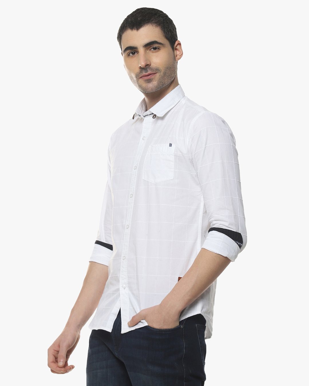 Shop Men Stylish Solid Full Sleeve Casual Shirts-Back