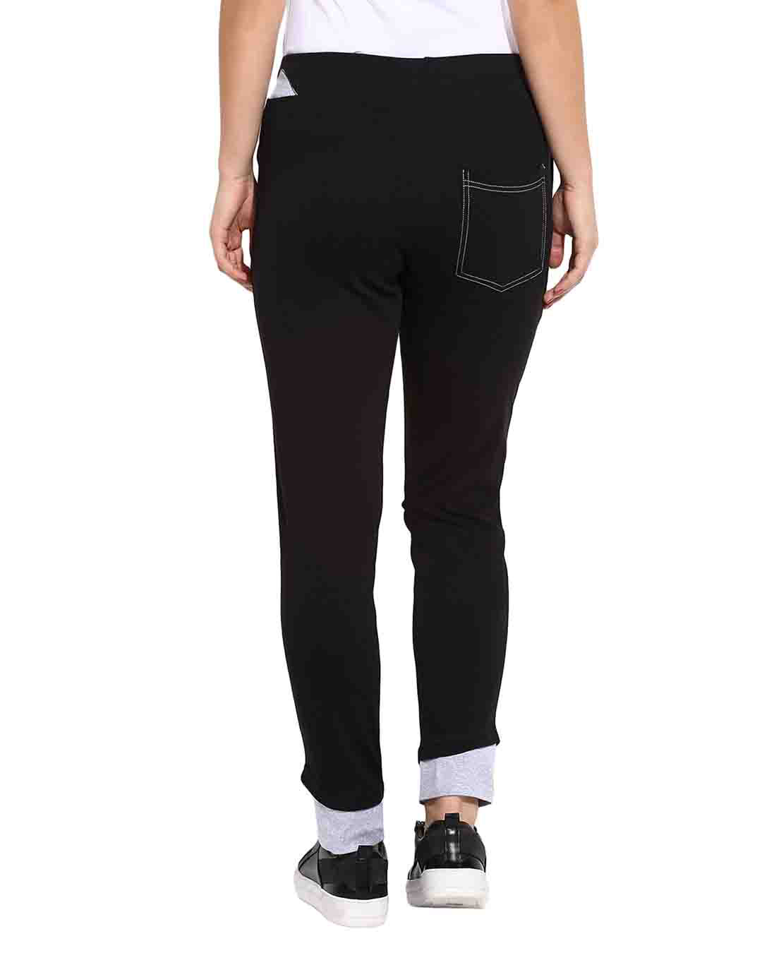 Shop Printed Black' Track Pants-Back