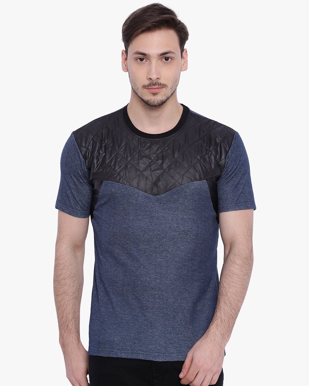 Buy Men's Multicolor Color Block Round Neck T-shirt Online at Bewakoof
