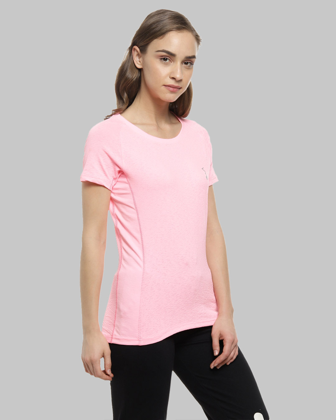 Shop Solid Women Round Neck Pink Sports Jersey T Shirt-Back