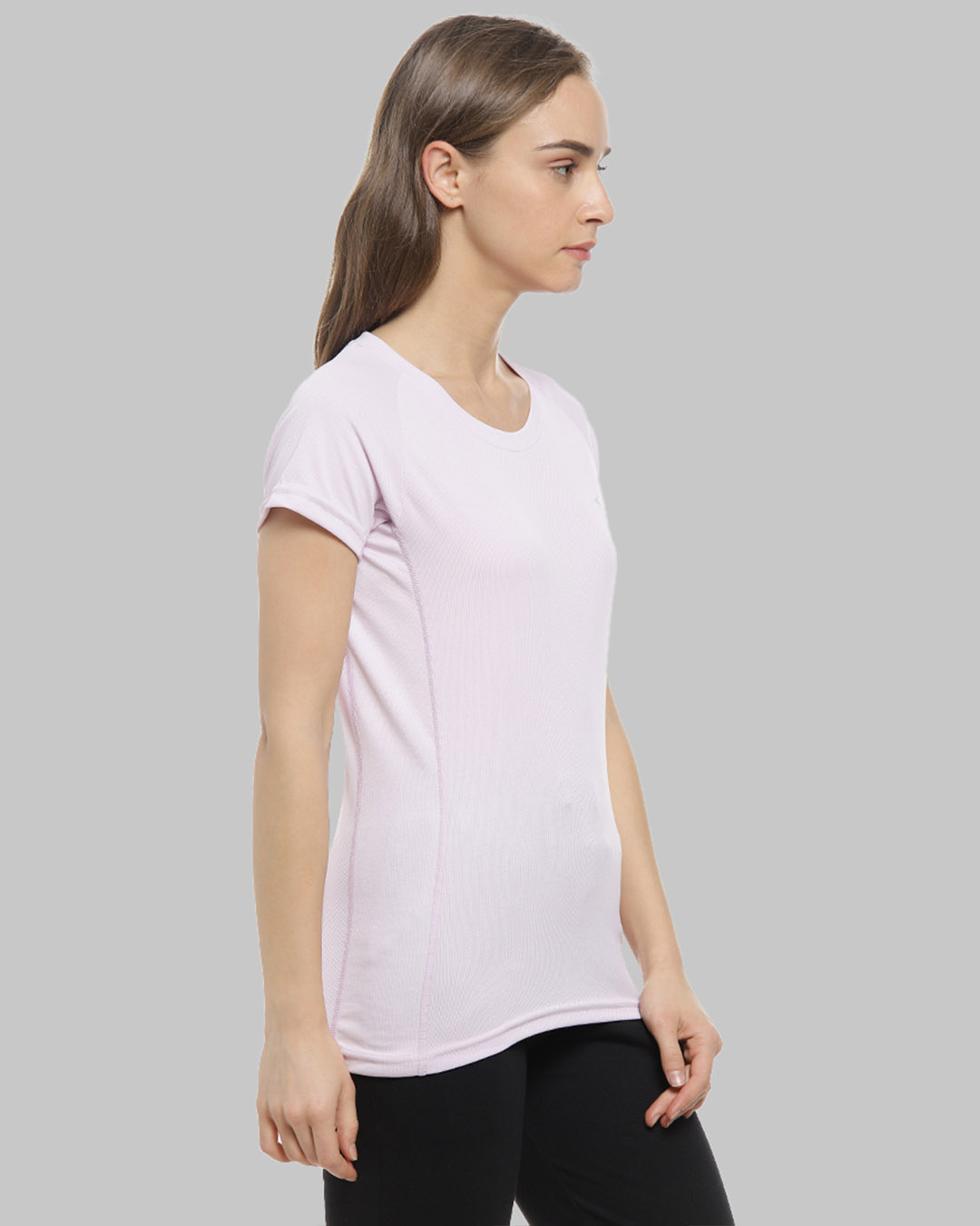 Shop Solid Women Round Neck Purple Sports Jersey T Shirt-Back