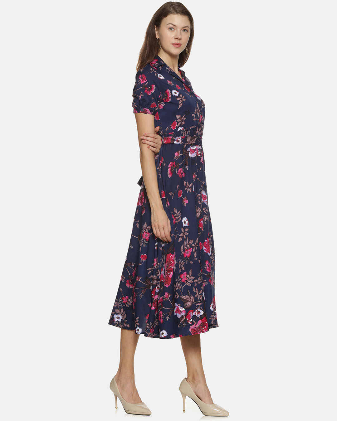 Shop Women's Stylish Floral Design Casual Dress-Back