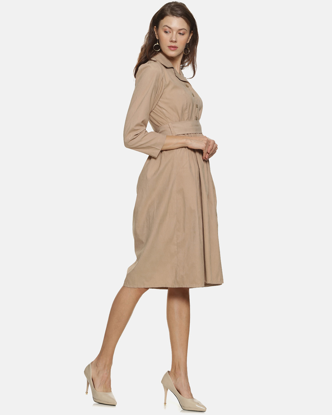 Shop Women's Solid Plain Stylish Casual Dress-Back
