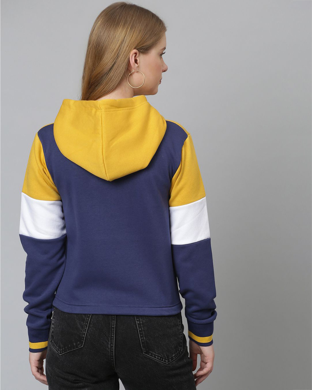 Shop Women's Multicolor Color Block Stylish Casual Sweatshirt-Back