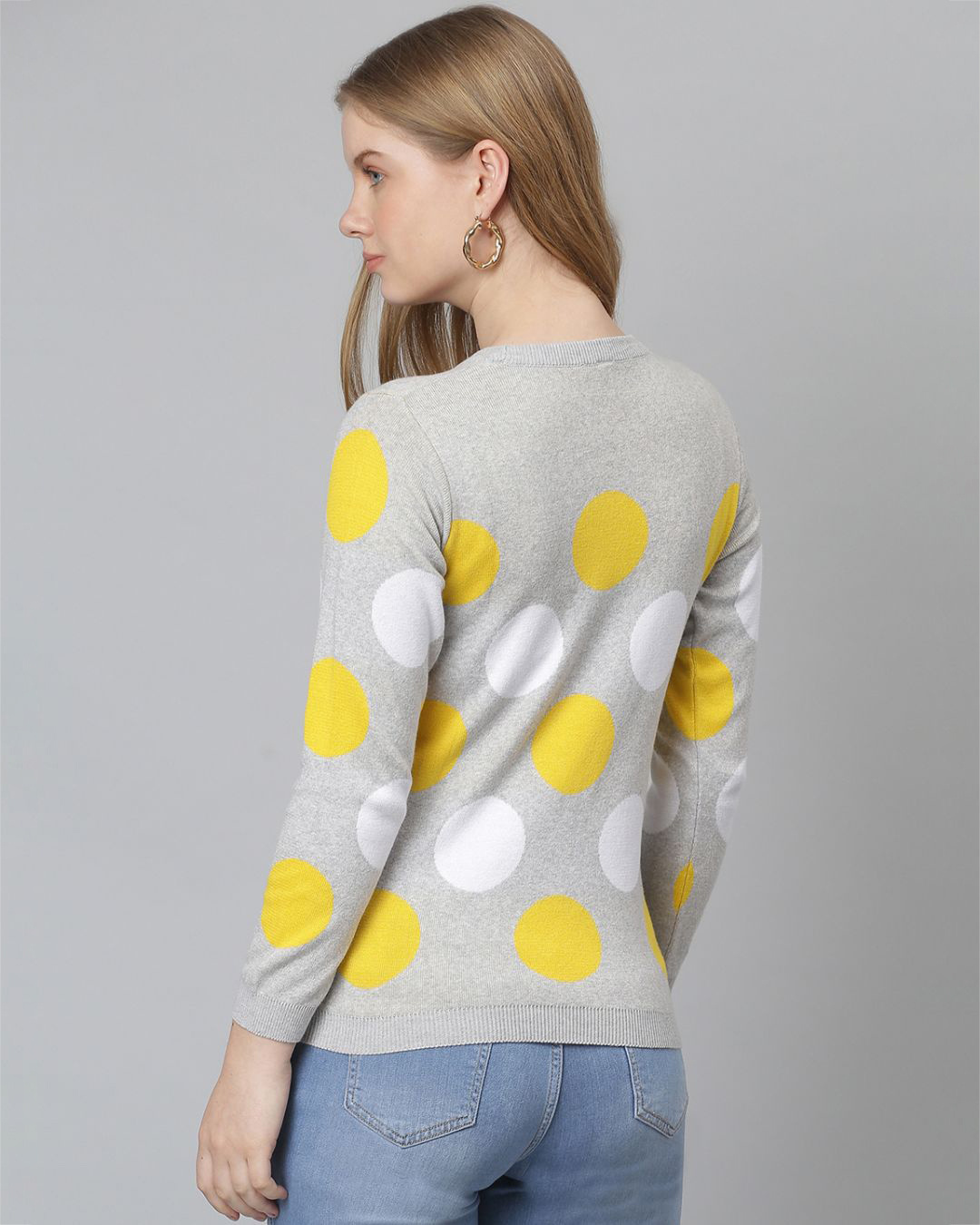 Shop Women's Multicolor Dots Stylish Casual Sweater-Back