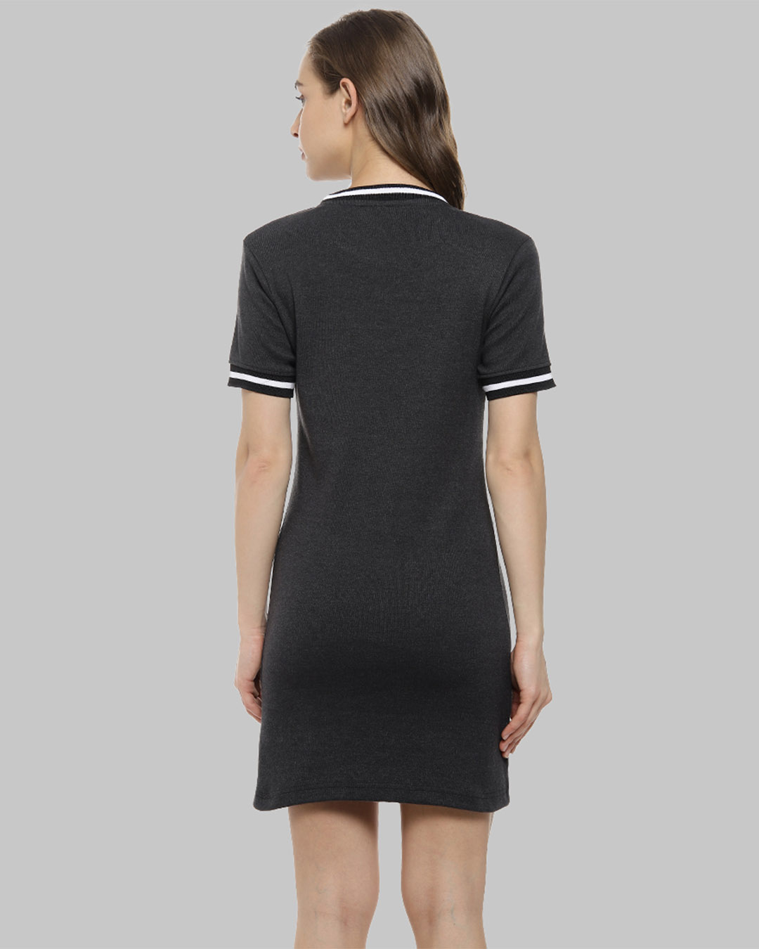 Shop Women's Fit & Flare Body Con Black Dress-Back