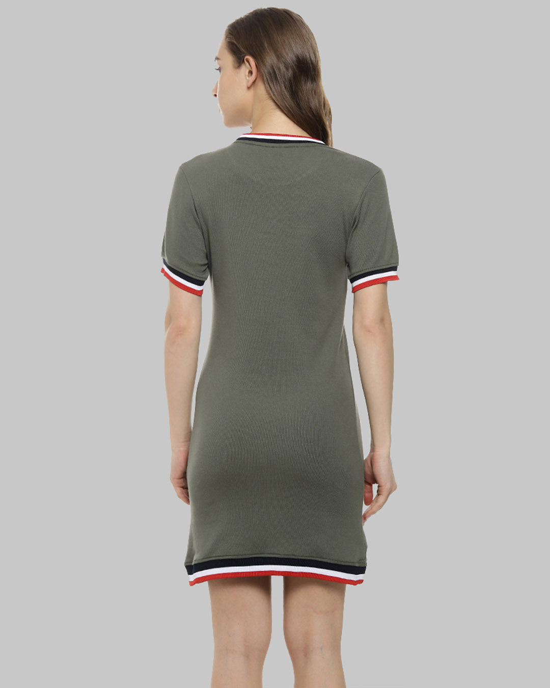 Shop Women's Fit & Flare Body Con Green Dress-Back