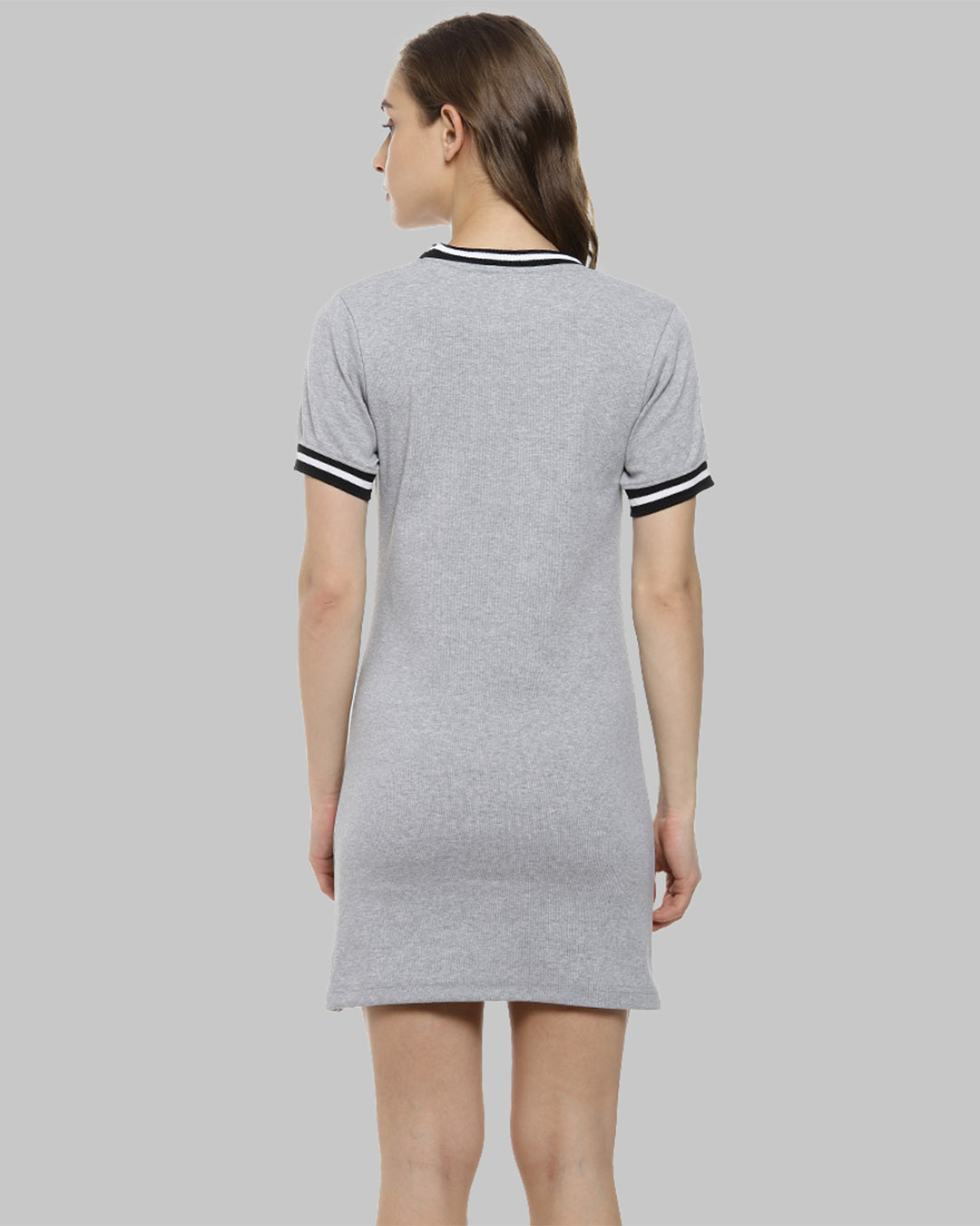 Shop Women's Fit & Flare Body Con Grey Dress-Back