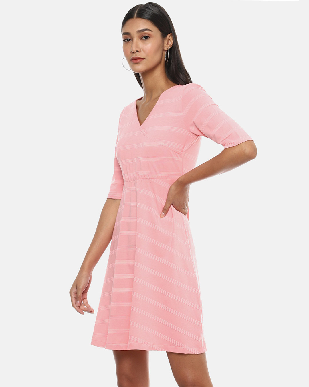 Shop Women Pink Stylish A Line Dress-Back